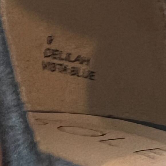 SOLE SOCIETY Women's Delilah Suede Leather Fringe Block Heel Sandal Shoes Blue 9 - Picture 11 of 12